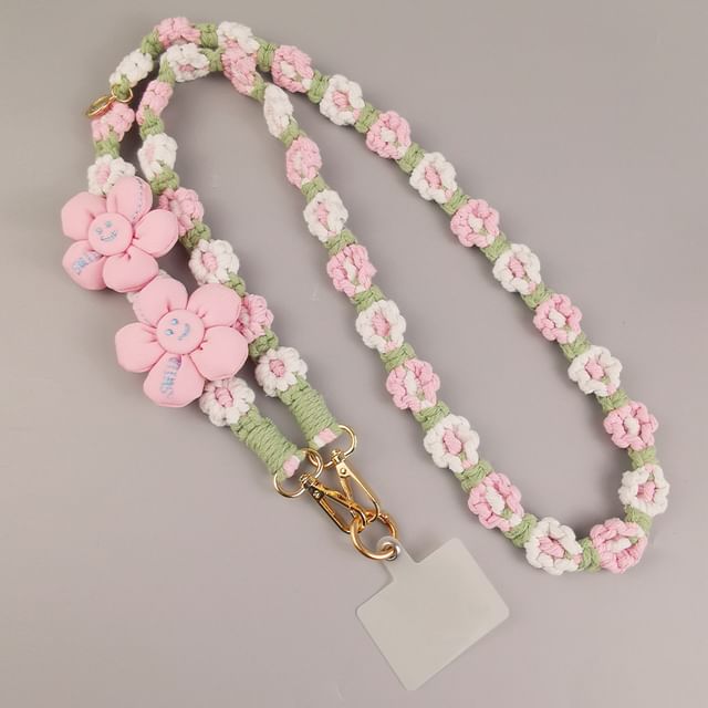 Lanyard with Flower Phone Pad