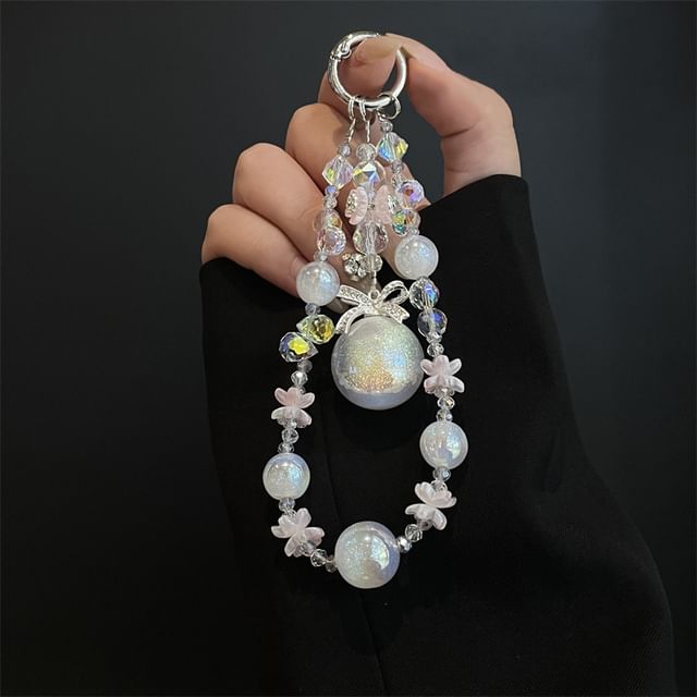 Lanyard with Pearl Pad Phone Faux