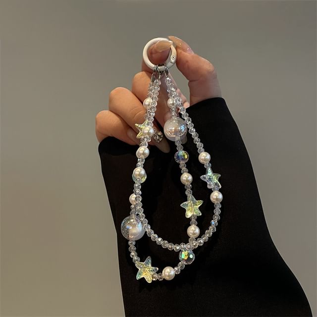 Faux Lanyard Star Pearl Phone