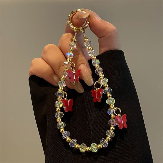 Phone Butterfly Lanyard Beaded