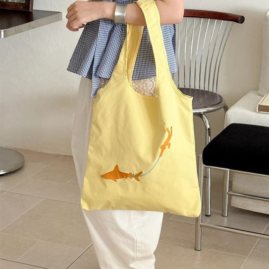 Embroidered Bag Tote Nylon
