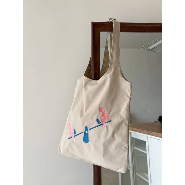 Embroidered Bag Tote Nylon