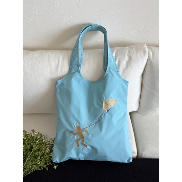 Embroidered Bag Tote Nylon