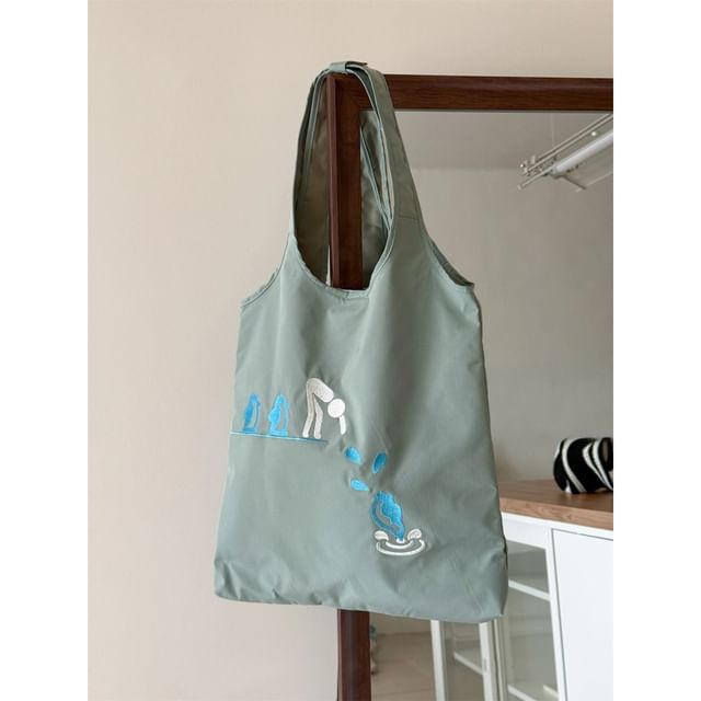 Embroidered Bag Tote Nylon