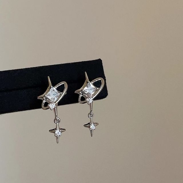 Earring CZ Drop Star