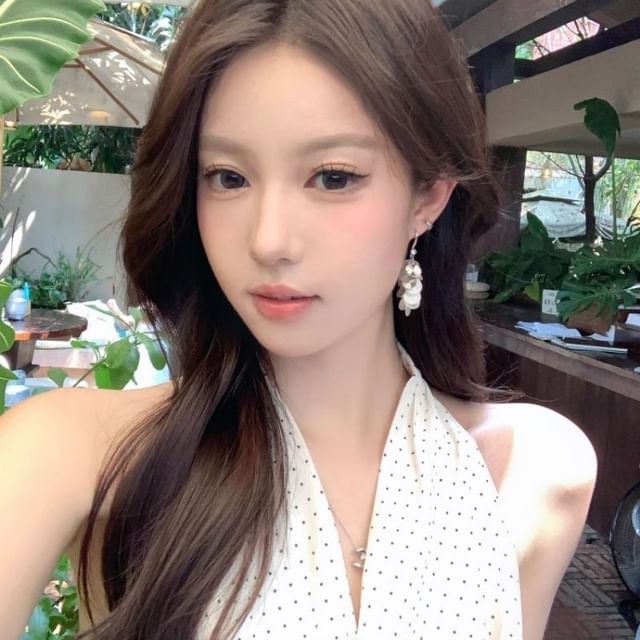 Hook Shell Dangle Disc Earring