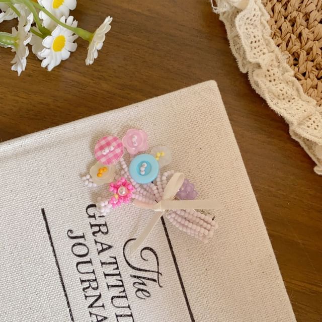 Clip Bow Flower Hair Bead