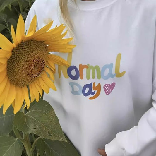 Print Crew Neck Long-Sleeve T-Shirt Lettering