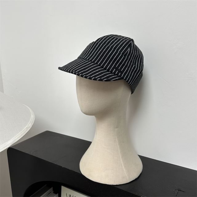 Striped Cap Short Baseball Brim