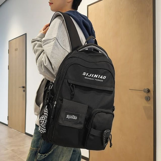 Bag / Twisted Lettering Backpack Set Charm