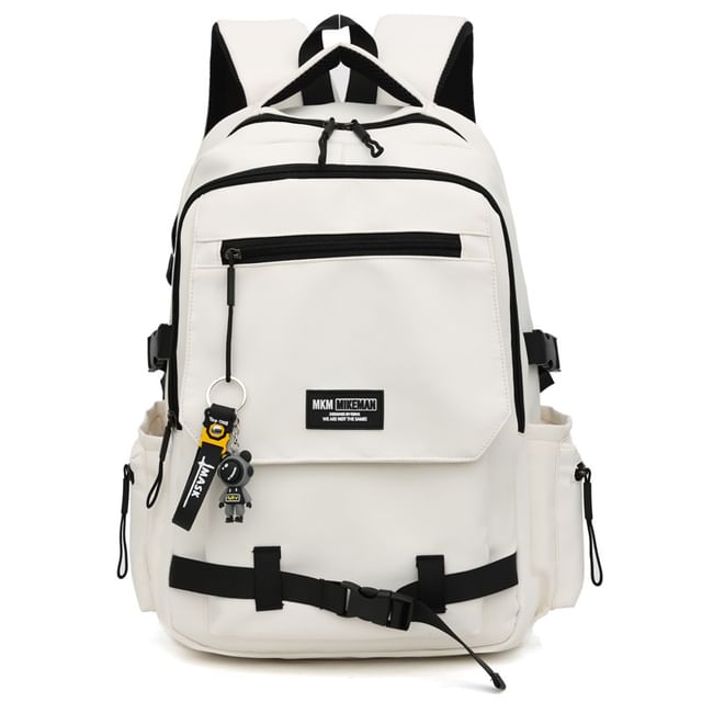 / Backpack Lettering Charm Flap Bag Set