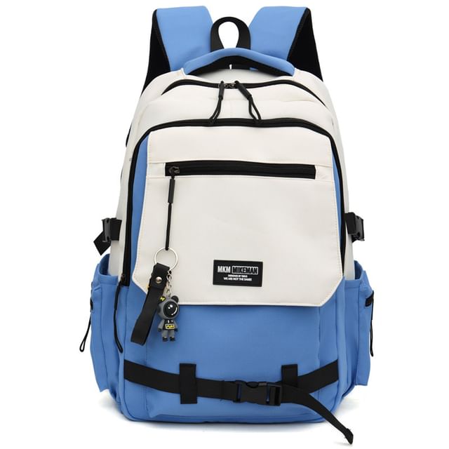 / Backpack Lettering Charm Flap Bag Set