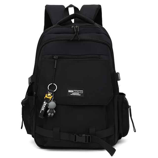 / Backpack Lettering Charm Flap Bag Set