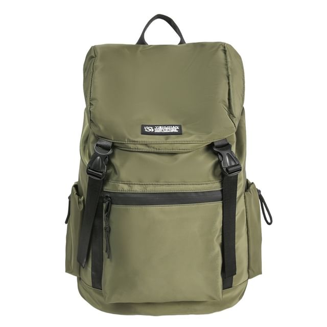 Buckled Flap Lettering Backpack