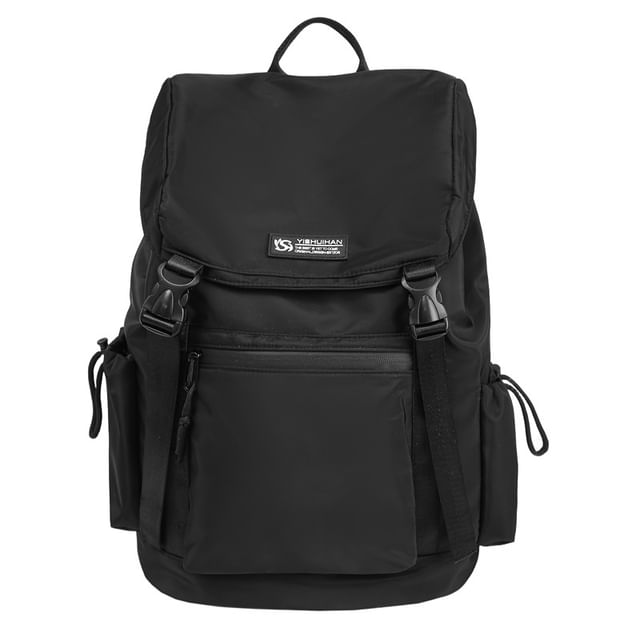 Buckled Flap Lettering Backpack