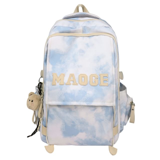 Dye Backpack Set / Tie Charm Lettering Bag