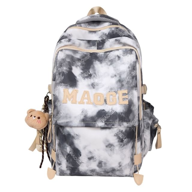 Dye Backpack Set / Tie Charm Lettering Bag