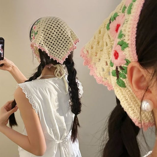 Floral Head Band Knit