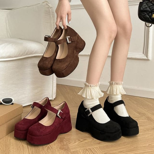 Platform Wedge Plain Jane Mary Shoes
