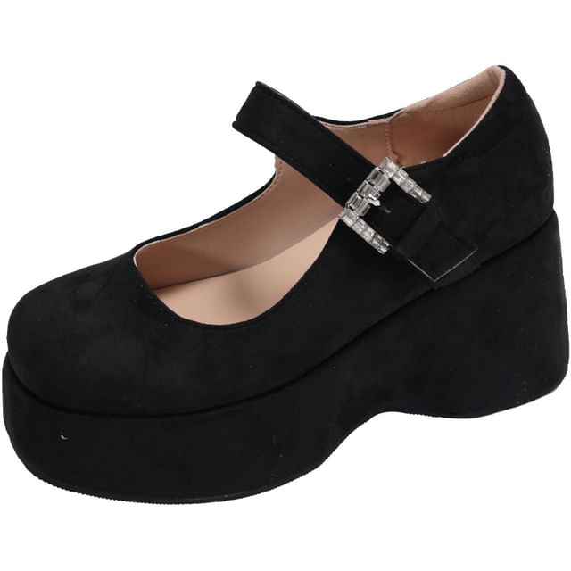 Platform Wedge Plain Jane Mary Shoes