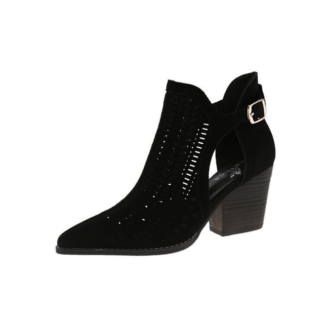 D'Orsay Block Boots Heel Short
