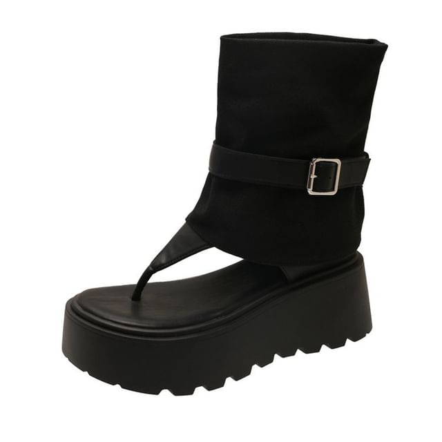 Short Platform Thong Boots
