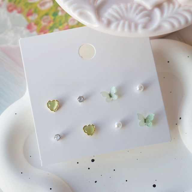 Stud Butterfly Earring Set