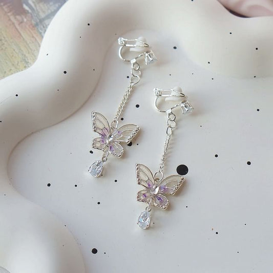 Dangle Clip / On Earring Butterfly
