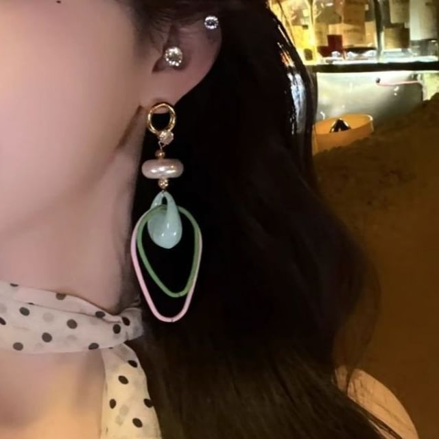 Pearl Drop Faux Rhinestone Earring