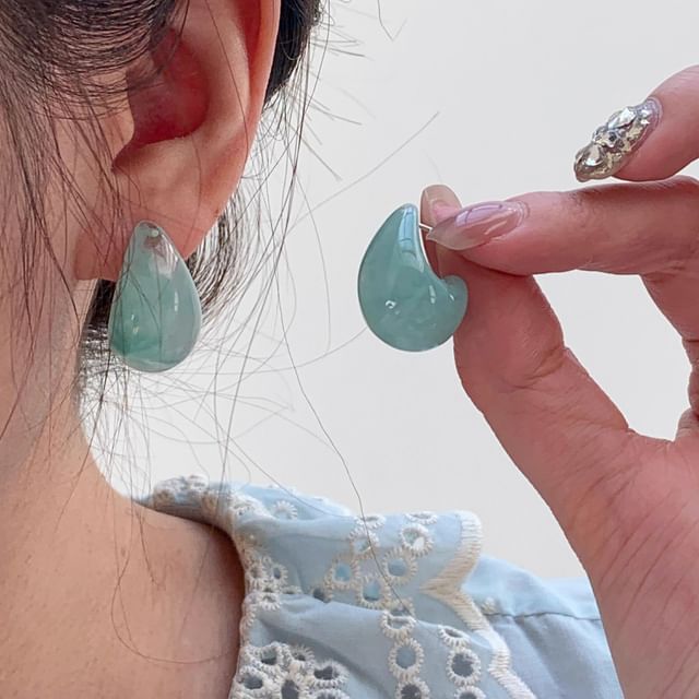 Earring Water Drop Glazed Leverback