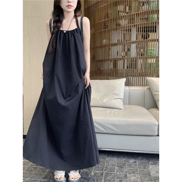 Maxi Print Sleeveless Halter Neck Dress