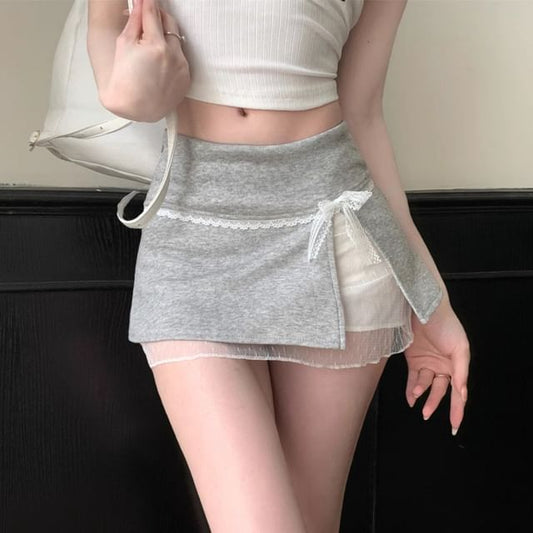 Skirt Rise Overlay Low Mini