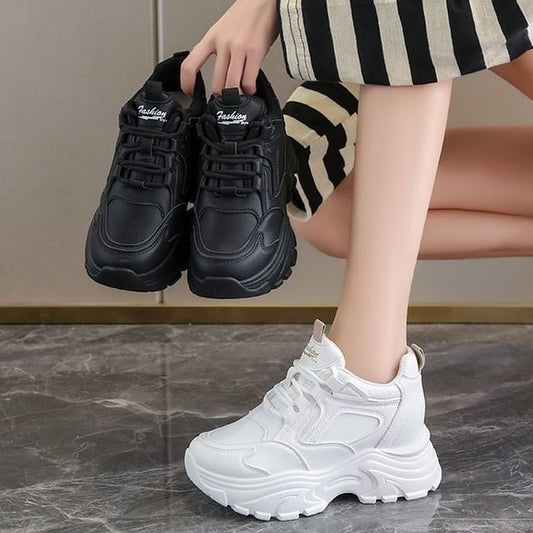 Panel Wedge Sneakers Platform Hidden