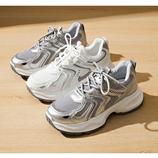 Sneakers Platform Mesh Panel
