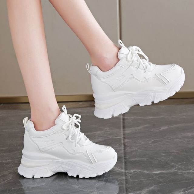 Wedge Platform Sneakers Hidden Panel