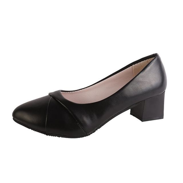 Block Toe Heel Pumps Pointed