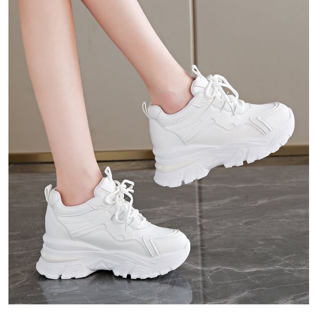 Wedge Platform Sneakers Hidden Panel
