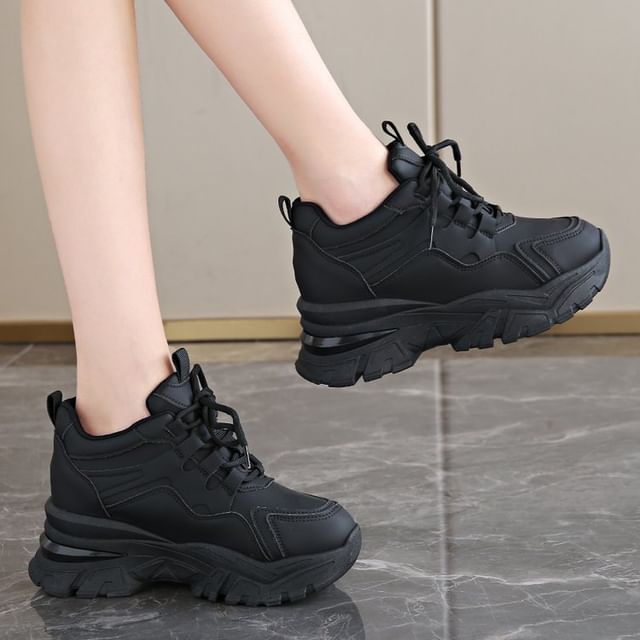 Wedge Platform Sneakers Hidden Panel