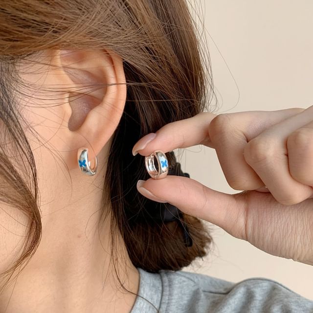 Hoop Earring Butterfly Clip-On /