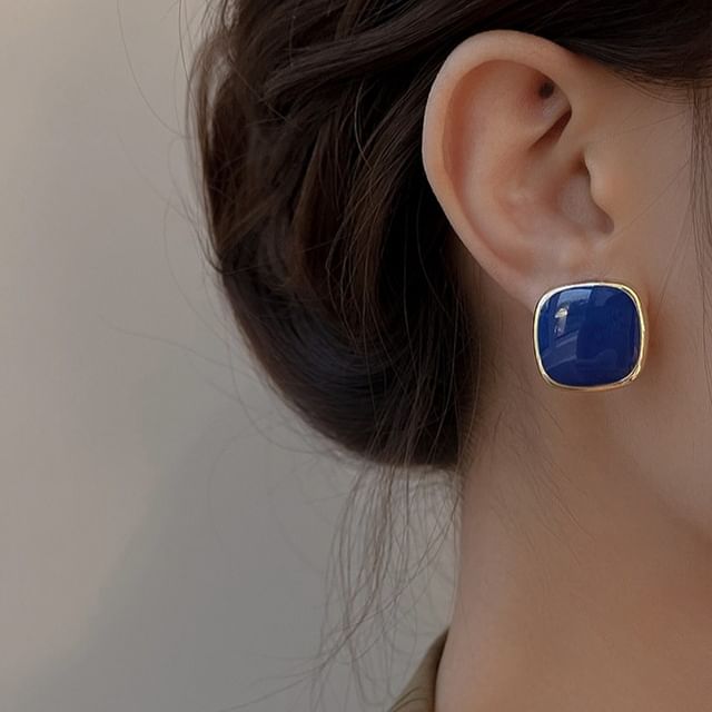 925 Square Sterling Stud Earring Silver