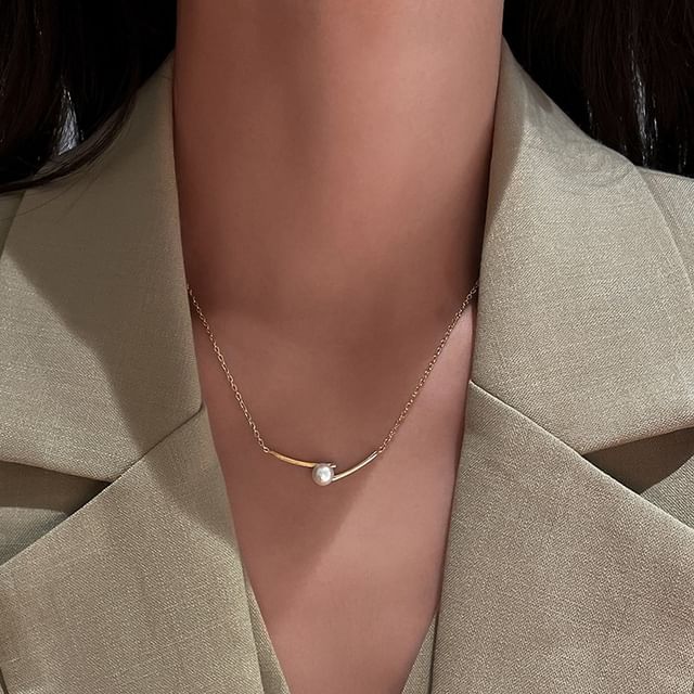 Necklace Pearl Pendant Faux