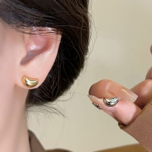 Sterling Stud Bean 925 Silver Earring