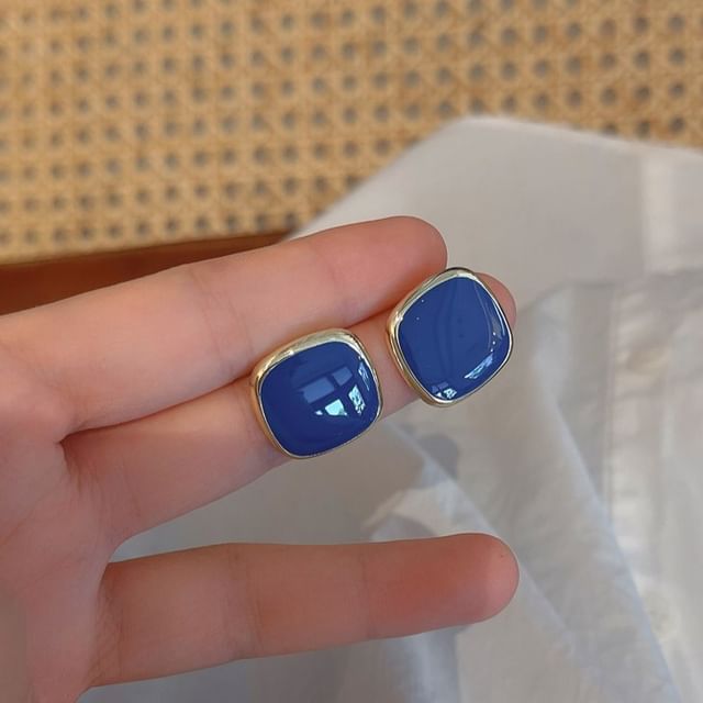 925 Square Sterling Stud Earring Silver