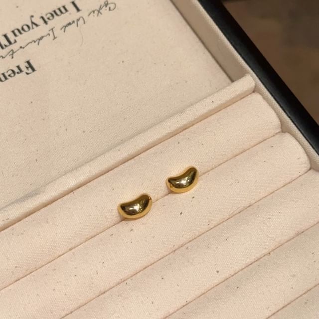 Sterling Stud Bean 925 Silver Earring