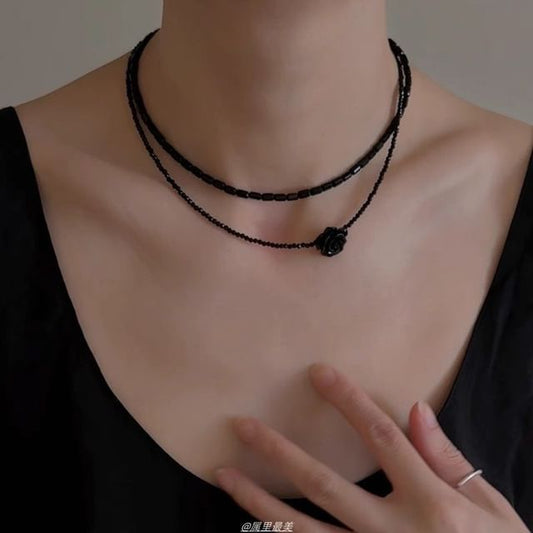 Layered Gemstone Choker Faux Bead