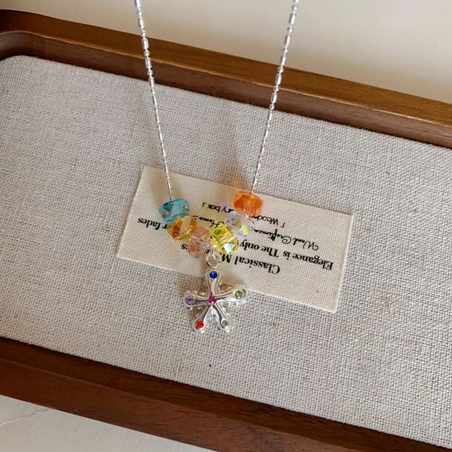 Crystal Alloy Faux Pendant Star Choker