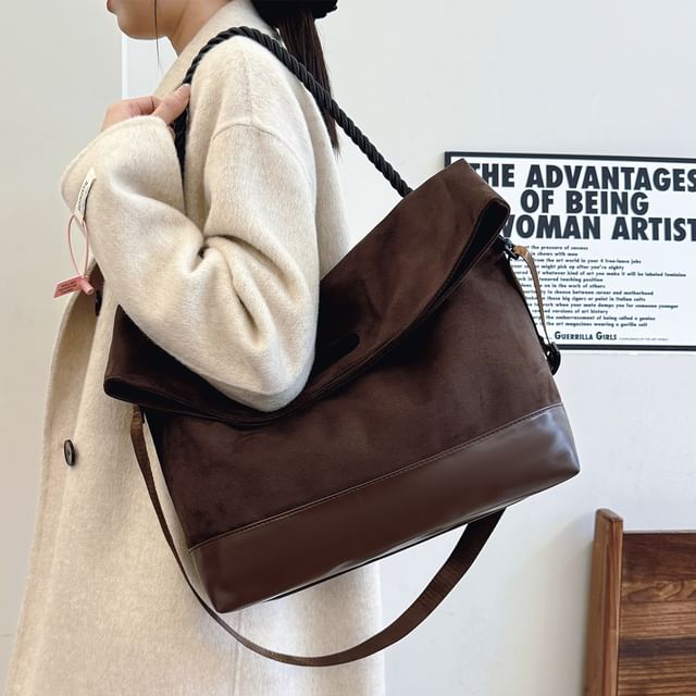 Suede Tone Bag Two Tote Faux