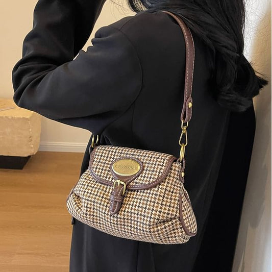 Flap Bag Crossbody Buckled Leather Faux