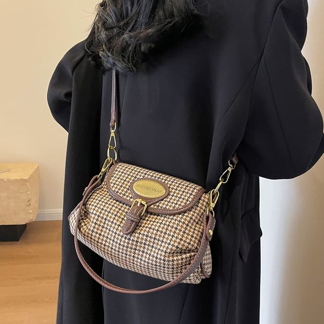 Flap Bag Crossbody Buckled Leather Faux