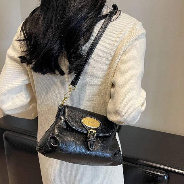 Flap Bag Crossbody Buckled Leather Faux